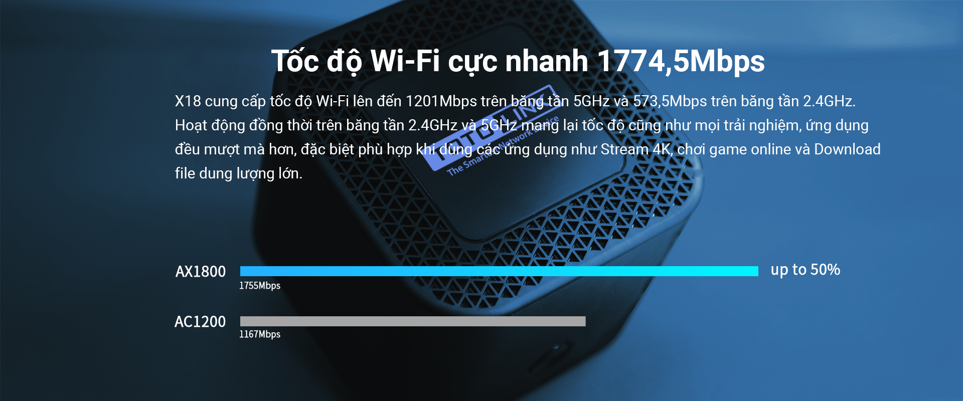 Router Wi-Fi Mesh thế hệ thứ 6 AX1800-X18 HÀNG CHÍNH HÃNG TOTOLINK