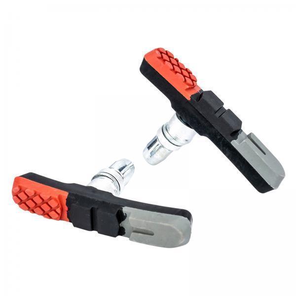 2x 1 -Resistant Bike Brake Blocks Metal with Shoes Pads for Cycling