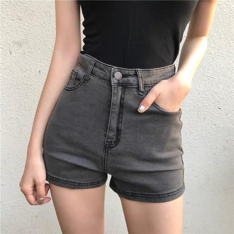 QUẦN SHORT JEAN NỮ BIG SIZE XÁM TRƠN CO DÃN MẠNH 2900
