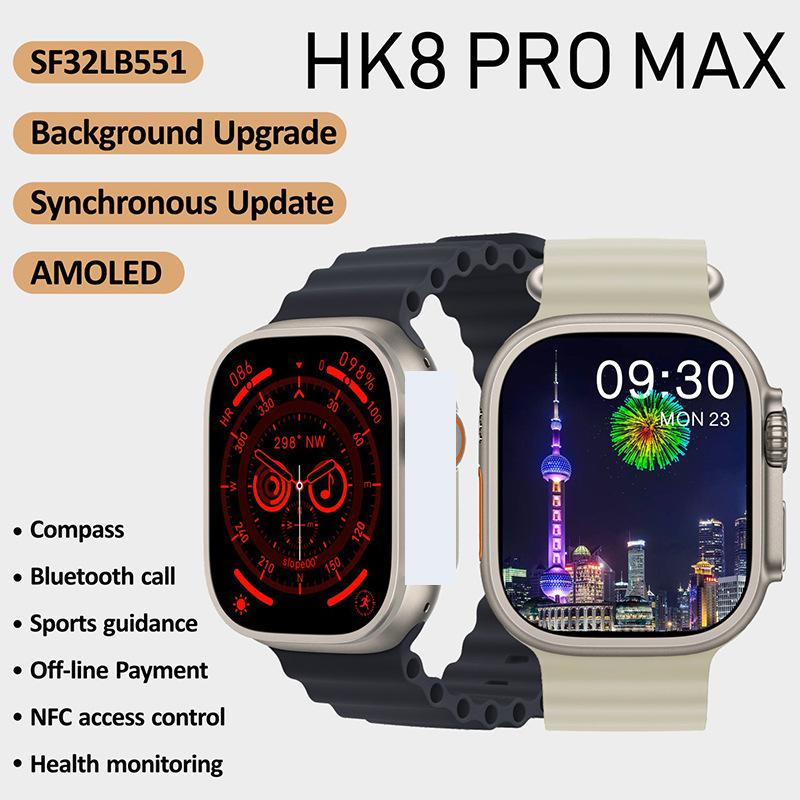 Giá Rẻ Nhất HK8 PRO MAX Full Màn Hình Cảm Ứng Bluetooth Đồng Hồ Đo Quãng Đường Đi Phát Hiện Nhiệt Độ Cơ Thể Nhịp Tim Giấc Ngủ Đồng Hồ Thông Minh