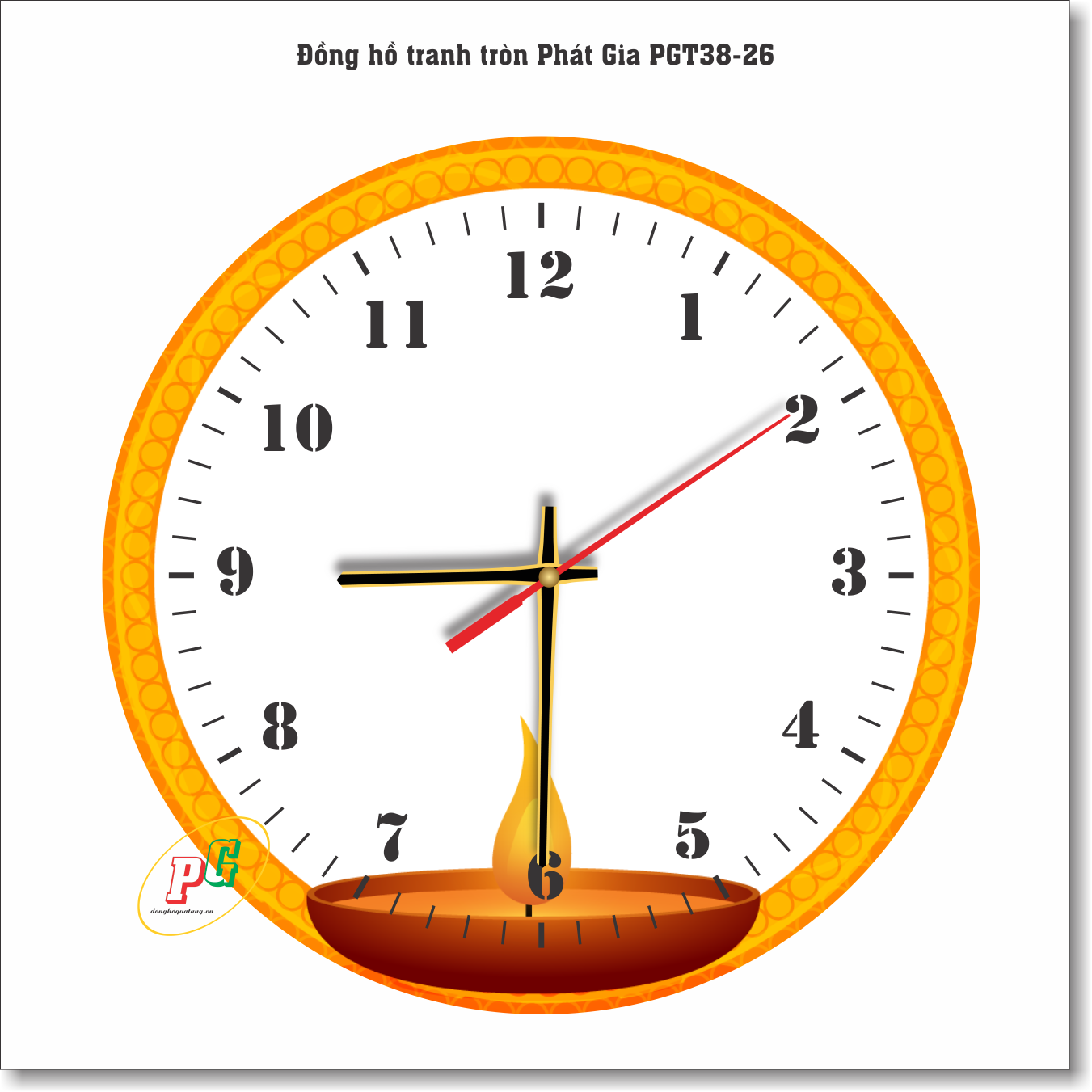 Đồng hồ treo tường, đồng hồ tranh treo tường, đồng hồ dạng tròn, đồng hồ độc lạ, đồng hồ treo phòng khách, phòng ngủ, nhà bếp, đồng hồ tranh quà tặng Phát Gia PGT38-26