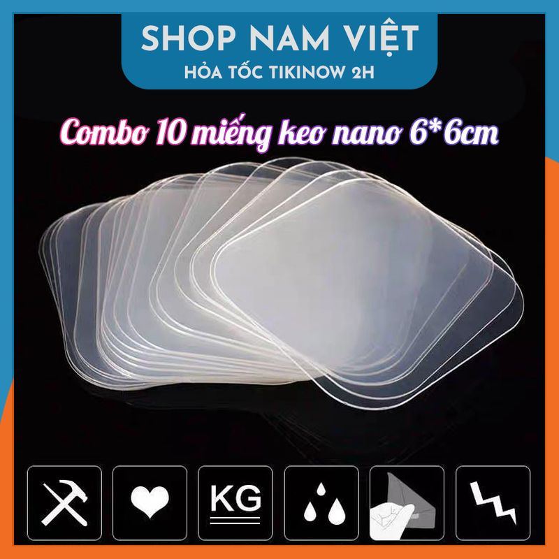 Tấm Keo Trong Nano Đa Năng - Miếng Keo 2 Mặt Siêu Dính