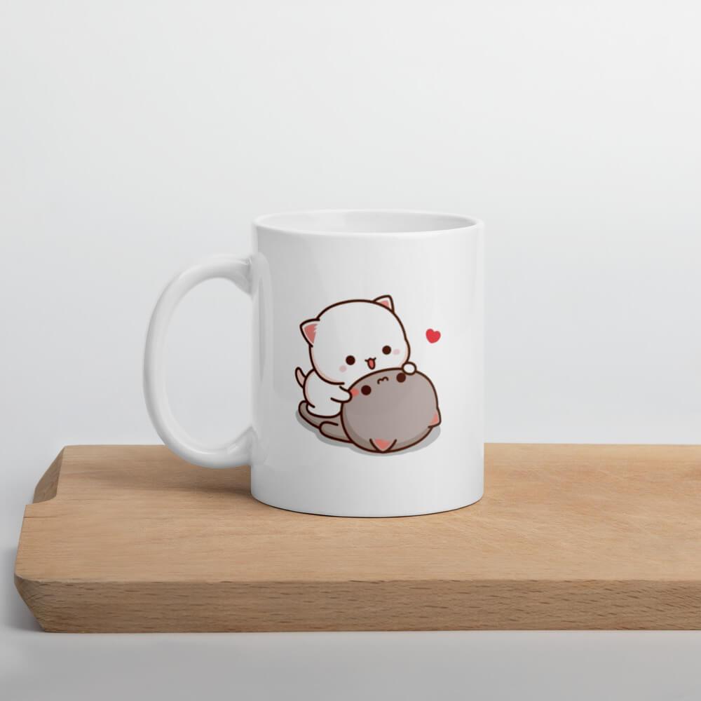 Cốc sứ hình mèo Mochi Peach Cat dễ thương