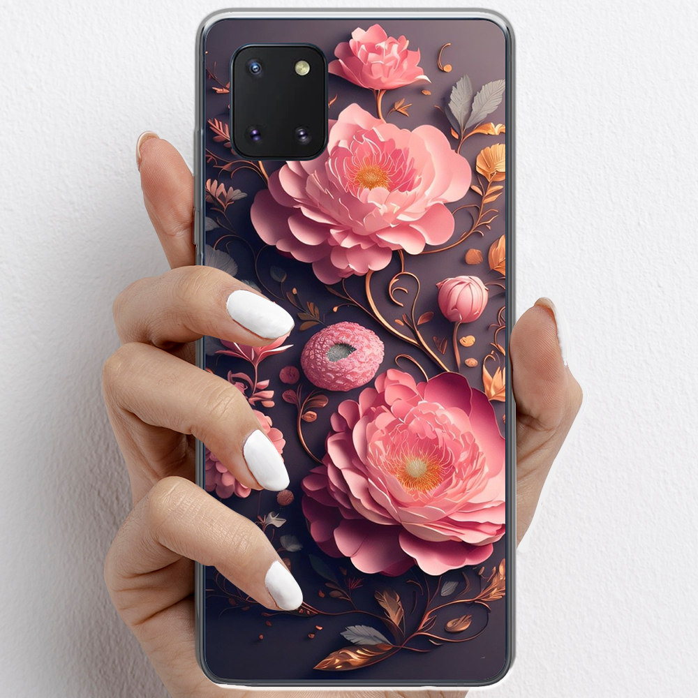 Ốp lưng cho Samsung Galaxy Note 10 Lite nhựa TPU mẫu Hoa hồng