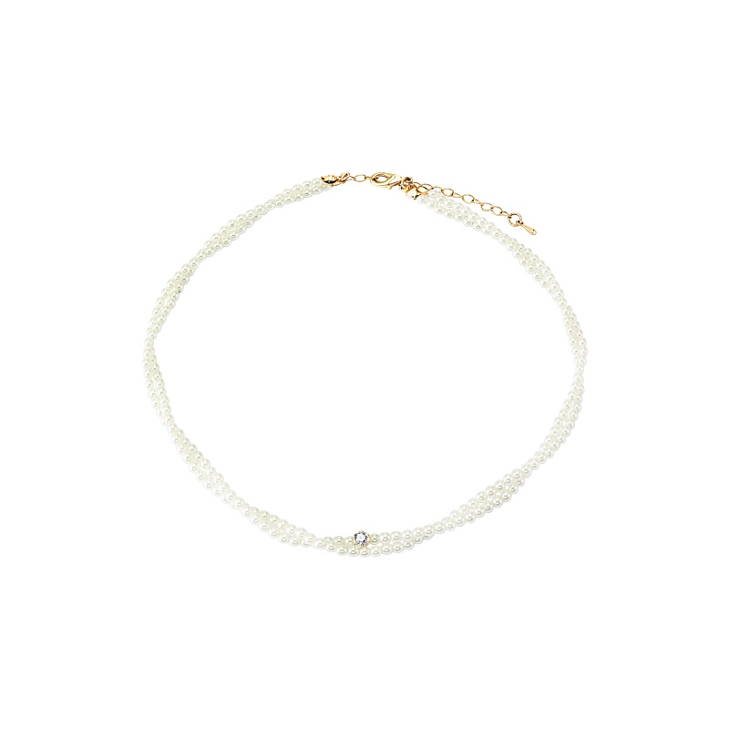 Dây Chuyền Choker Xỏ Hạt Ngọc Trai Nhân Tạo Phong Cách Hàn Quốc Sang Trọng Thời Trang