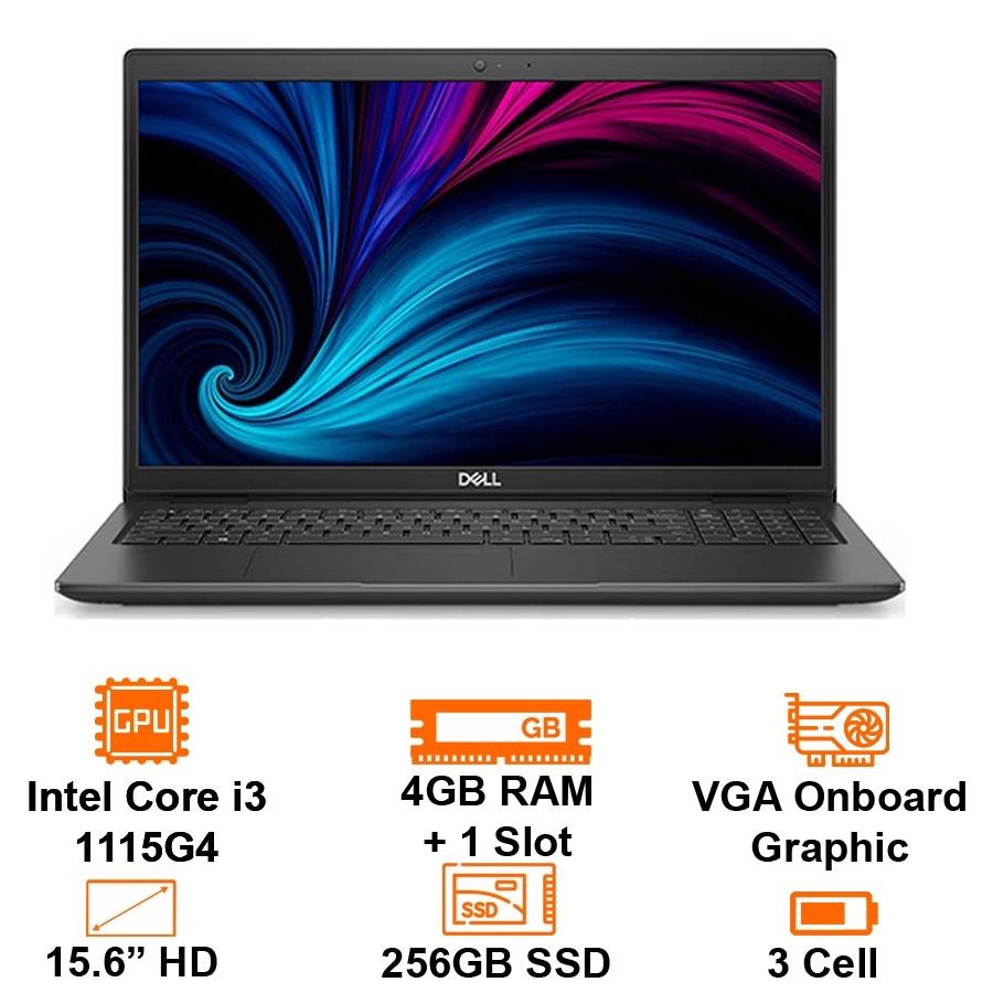 Laptop Dell Latitude 3520 70251603 Intel Core i3-1115G4/4GB+1slot/256 GB PCIe/15.6&quot; HD/Dos/Black- Hàng chính hãng