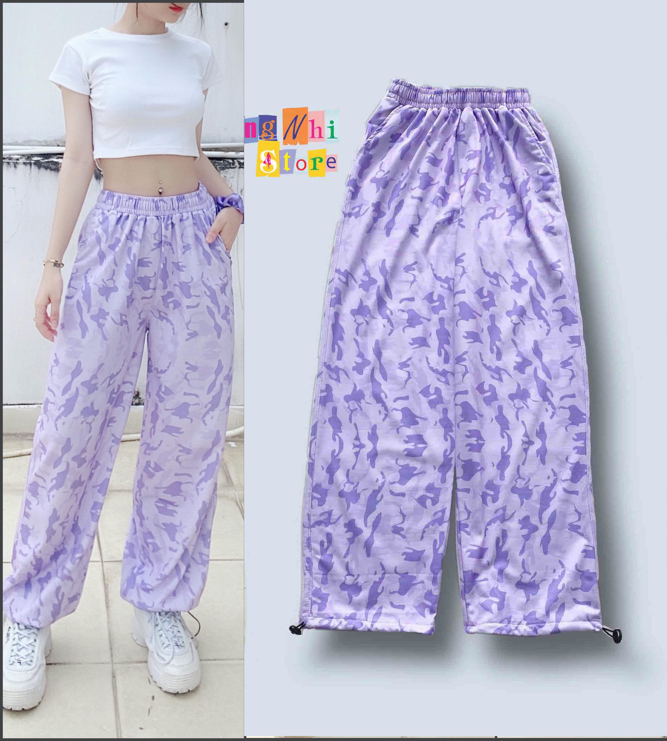 Quần Jogger Thun Loang Màu Dài Dây Rút Dáng Rộng - Quần Thun 3D Rút Dây Unisex - MM