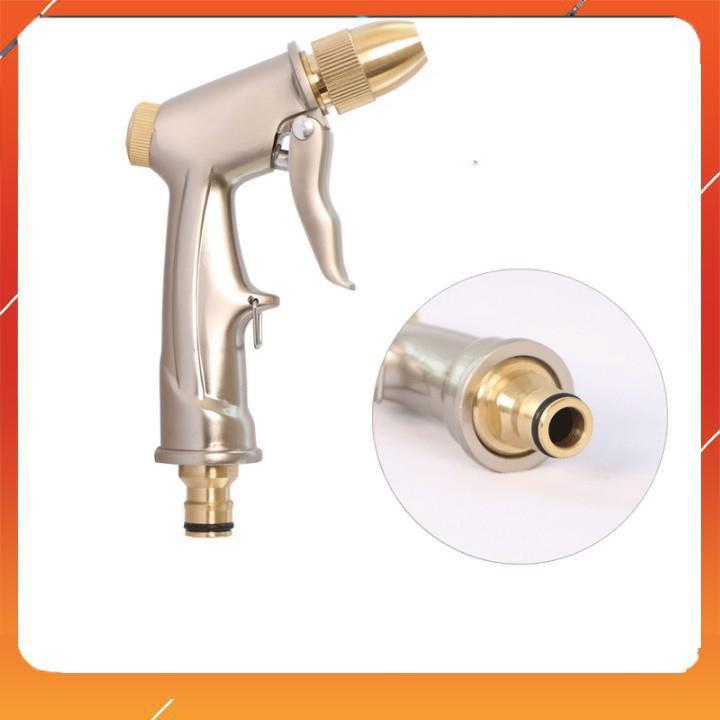 ️Evoucher Bộ dây vòi xịt nước rửa xe, tưới cây , tăng áp 3 lần, loại 20m 206701-1 đầu đồng,cút,nối vàng+ mở chai