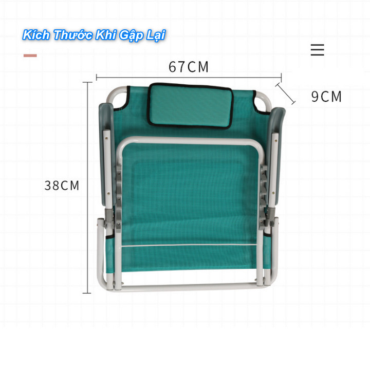 GHẾ BỆT TAY VỊN OUTDOOR BED CHAIR có đệm lót