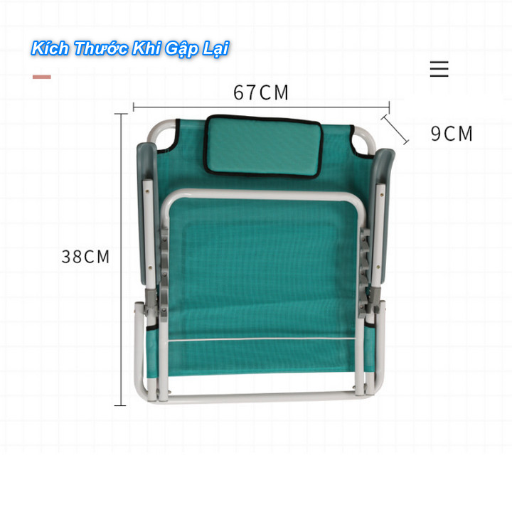 GHẾ BỆT TAY VỊN OUTDOOR BED CHAIR có đệm lót ( Màu Nâu )