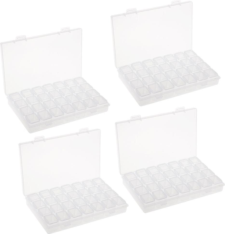 4X Nhựa Trong Tổ Chức Bình Chứa Túi Cất Giữ Móng Đầu Trang Sức Hạt