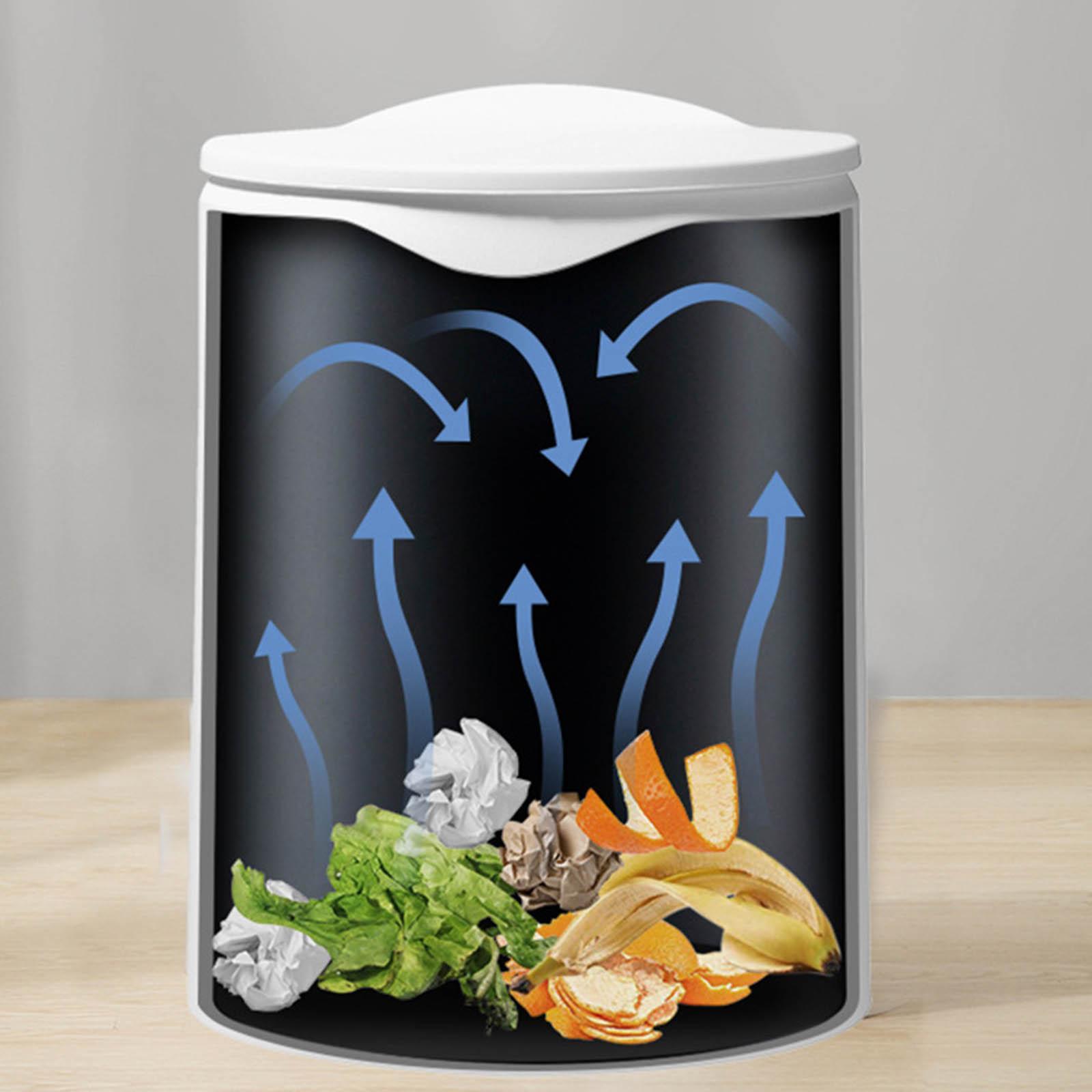 8L Press Trash Can Organizer Wastebasket for Dining Room Kitchen White