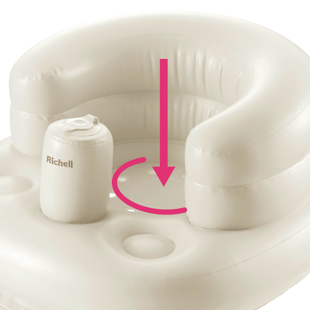 Ghế hơi tập ngồi Richell Nhật Bản cho bé từ 7 tháng tuổi không cần dụng cụ bơm | Baby