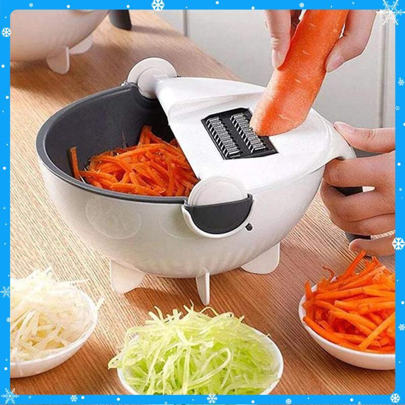 Dụng Cụ Nạo Rau Củ Quả 9 Trong 1 Kèm Rổ Đựng Đa Năng - Hàng Chất Lượng