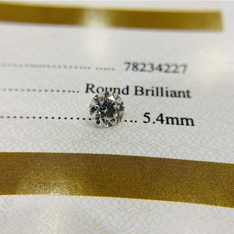 Kim cương nhân tạo Mỹ Moissanite , giác cắt tròn chuẩn Kim cương