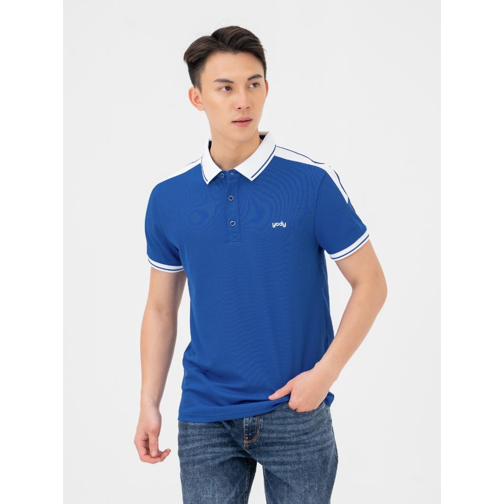 Áo Polo Nam Cafe YODY Tổ Ong Phối Tay Co Dãn Thoáng Mát Thấm Hút Mồ Hôi APM6095