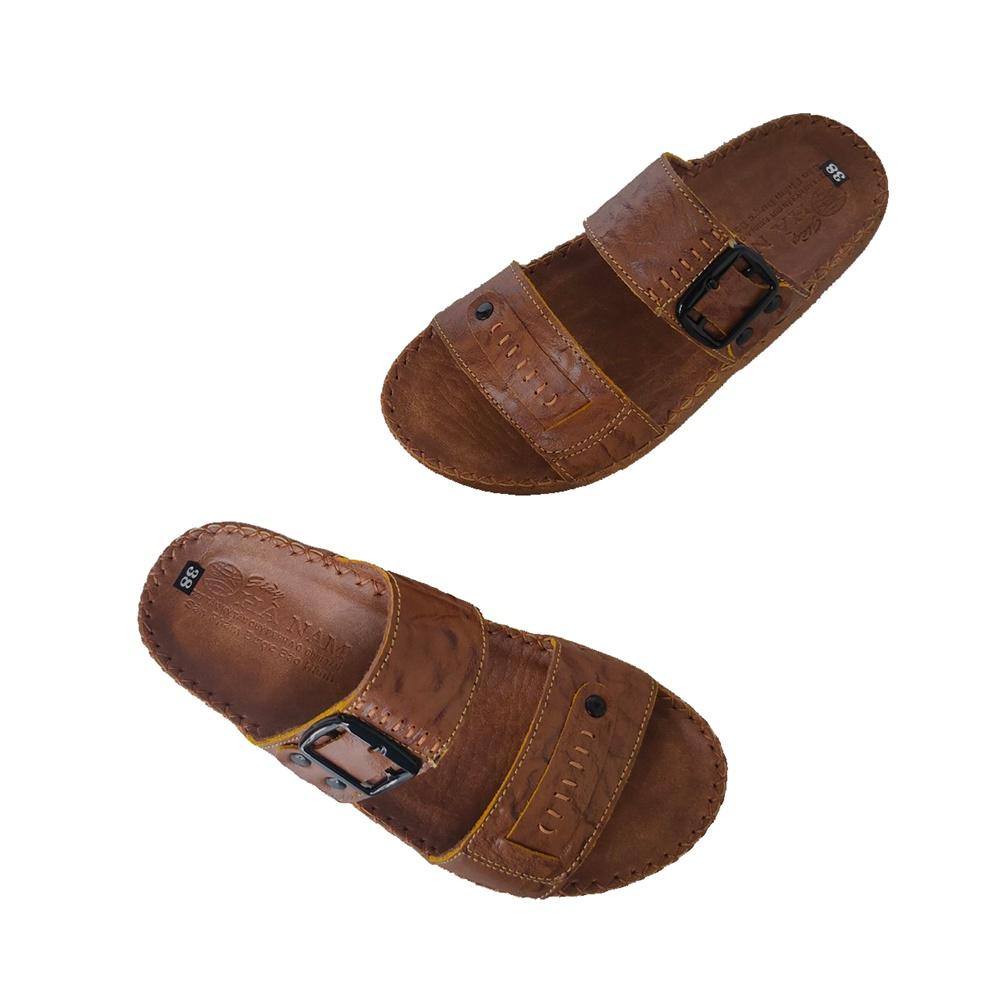 Dép Nam Quai Ngang TiTi ĐÔ Da Bò Thật Cao Cấp DNA2175b