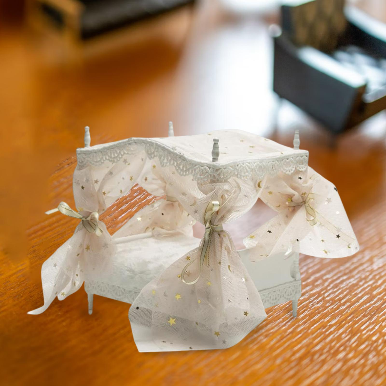 Miniature Dollhouse Princess bed and bedroom Micro Landscape Furniture Decor