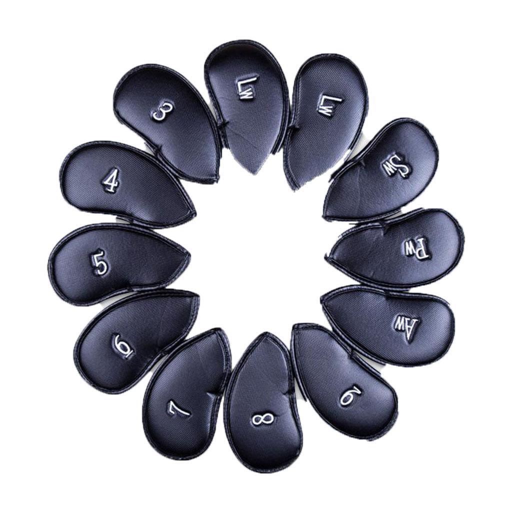 Golf 12pcs Thick PU Leather Golf Iron Head Covers Set Headcover
