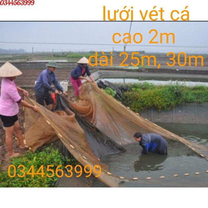 Lưới Vét Cá - Lưới Kéo Cá - Lưới Quét cá - Dài 25m- 30m Cao 2m