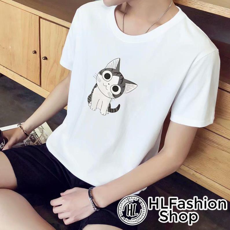 Áo thun tay lỡ form rộng Mèo đáng yêu, form rộng