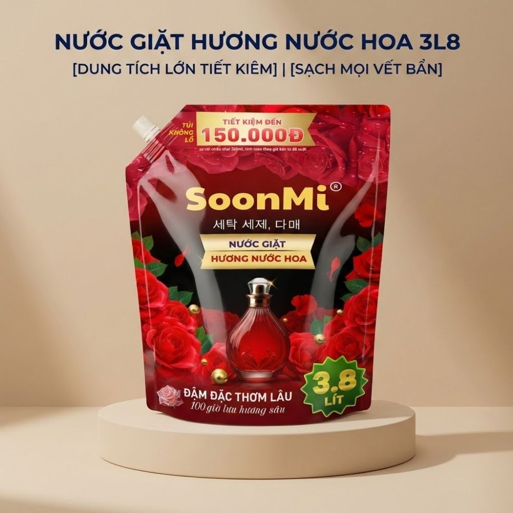 Nước giặt hương nước hoa Soonmi 3.8L - hàng chính hãng