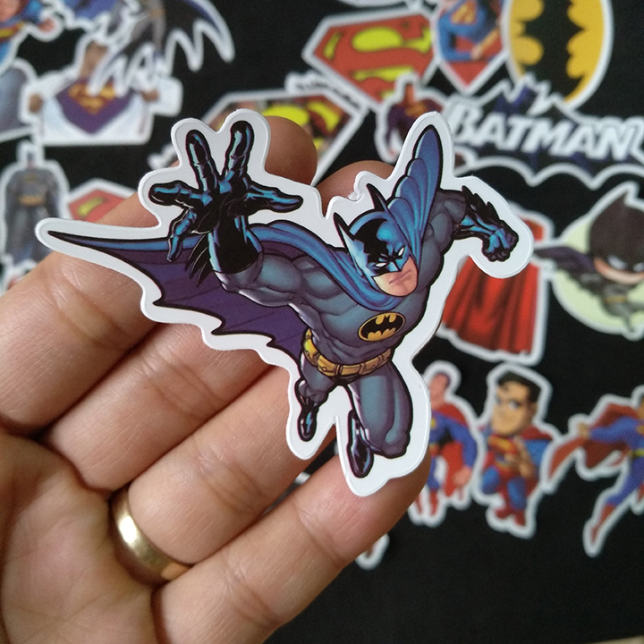 Bộ Sticker dán cao cấp chủ đề BATMAN - SUPERMAN - Dùng dán Xe, dán mũ bảo hiểm, dán Laptop...