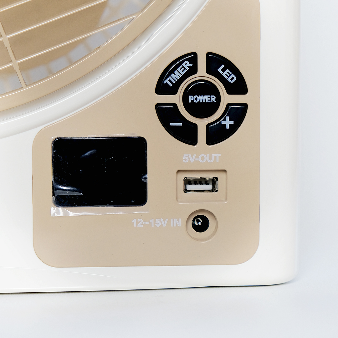 Quạt sạc tích điện Honjianda FL 223 - tích hợp đèn LED & cổng USB