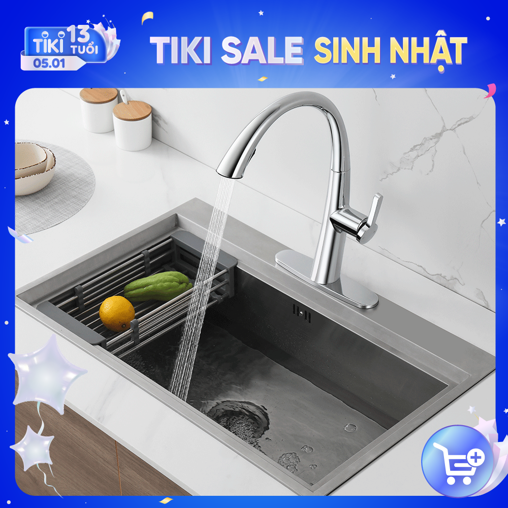Vòi Rửa Chén Nóng Lạnh S-curve Ecalite EF-K114C - Có Dây Rút - Điều Chỉnh Tia Nước - Đồng Mạ Chrome Cực Đẹp - Hàng Chính Hãng