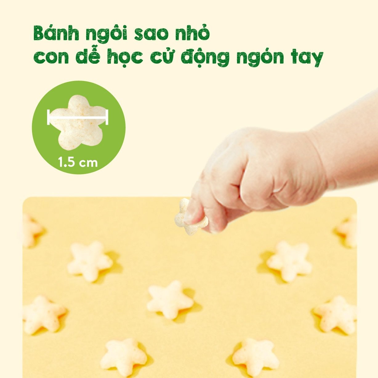 Bánh ăn dặm cho bé vị phô mai Mămmy hình ngôi sao nhỏ, giàu dinh dưỡng, bổ sung canxi, tan trong miệng, dễ tiêu hóa 25 gram