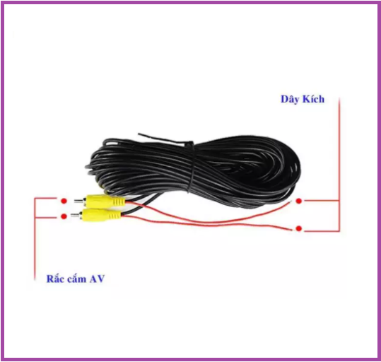 Dây camera lùi loại dài 6m, dây đấu tín hiệu camera lùi có giắc hoa sen.