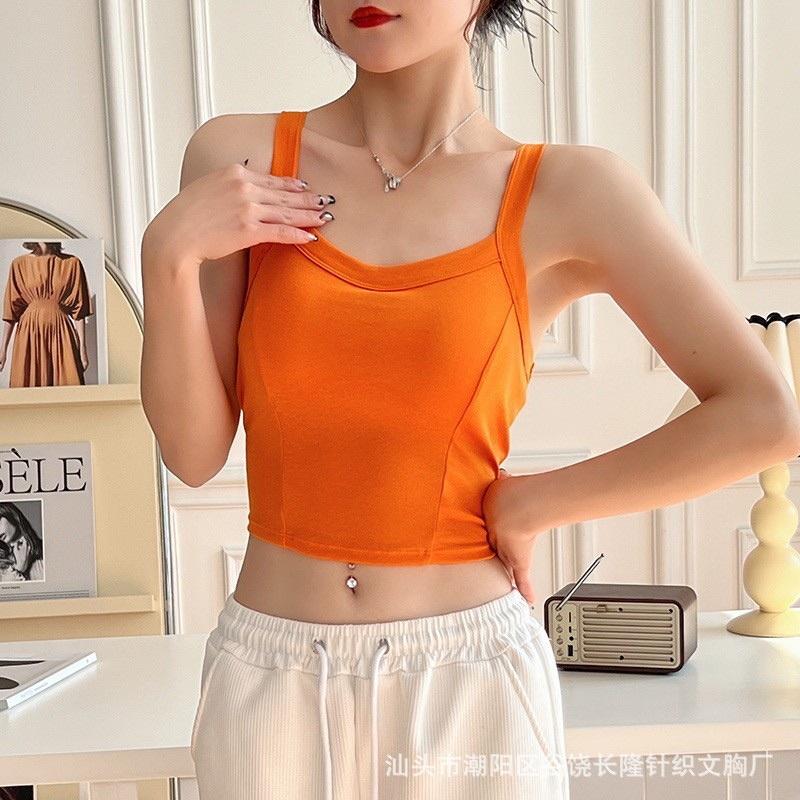 Áo hai dây crop top nữ , Áo tank top chất liệu cotton thấm hút mồ hôi, Áo 2 dây có đệm diện hè xinh