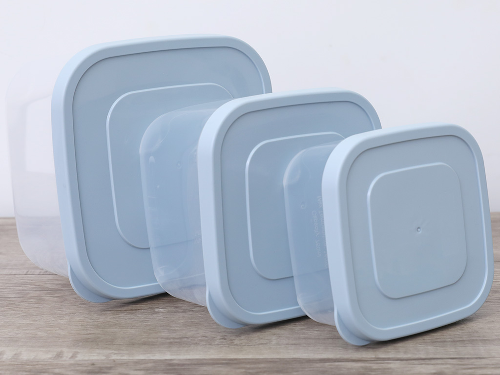 Bộ 3 hộp thực phẩm vuông Hokkaido 500-1000-2000ml ( Tặng kèm Sticker) - INOCHI - chất lượng tiêu chuẩn Nhật Bản