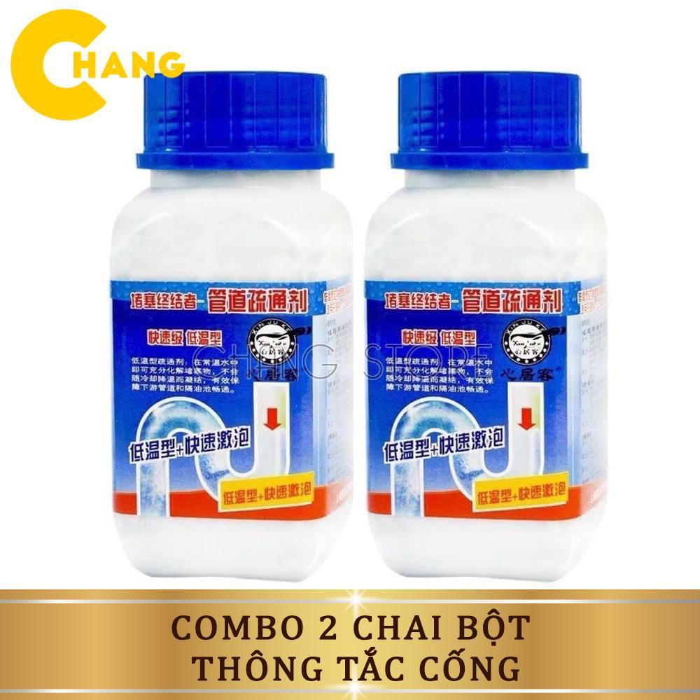 Combo 2 Chai Bột Thông Cống, Đường Ống, Bồn Cầu, Bồn Rửa Mặt..Xử Lý Triệt Để Cặn Bã, Chất Thải Hữu Cơ