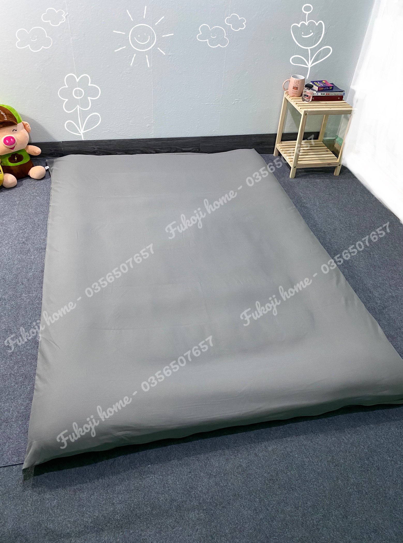 Áo nệm topper,bọc nệm trải sàn kích thước 1mx2m,1m2x2m,1m4x2m,1m6x2m,1m8x2m.