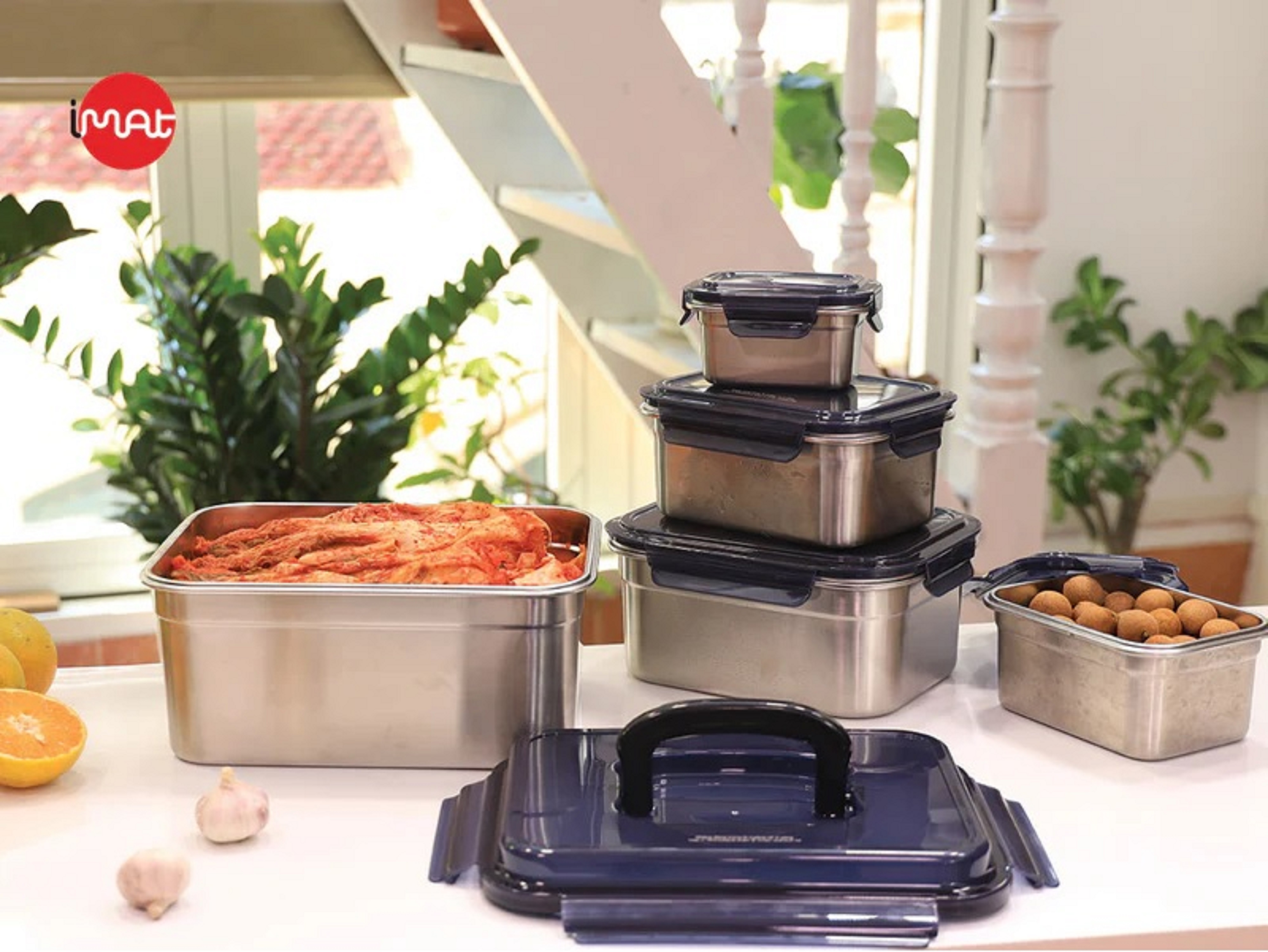 Bộ 5 hộp inox iMAT dùng vi sóng