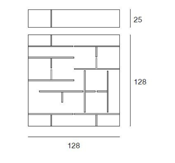 Giá Sách Treo Tường Cỡ Lớn Hiện Đại Thiết Kế Phong Cách Châu Âu (128cm x 25cm x 128cm)