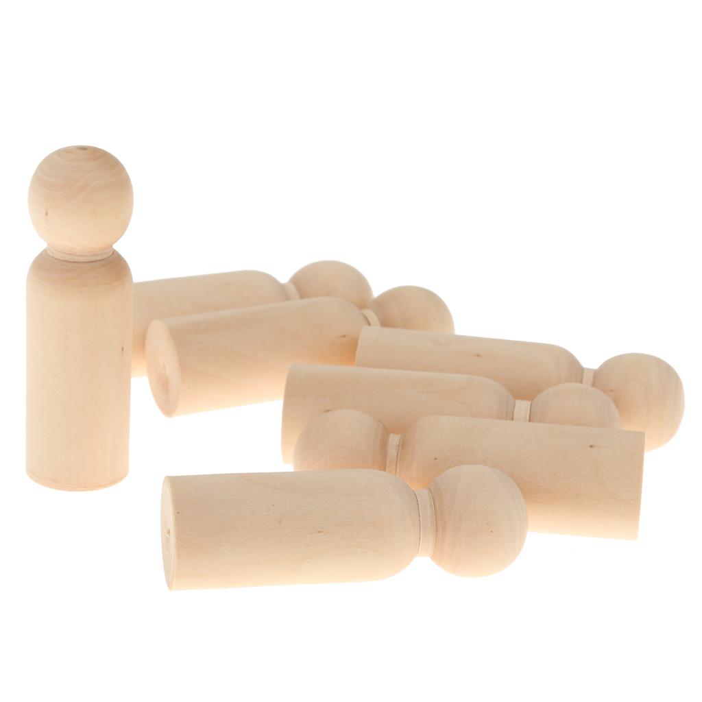 30PCS Blank Wooden Peg Family People Peg Dolls Crafts DIY Toys