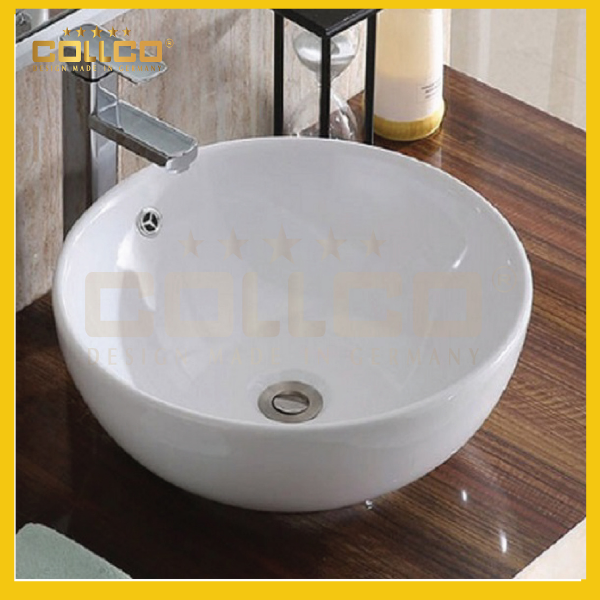 Chậu Lavabo Dương Bàn  Men Sứ Trắng , Chống Bám Bẩn Cao Cấp COLLCO CL-8408