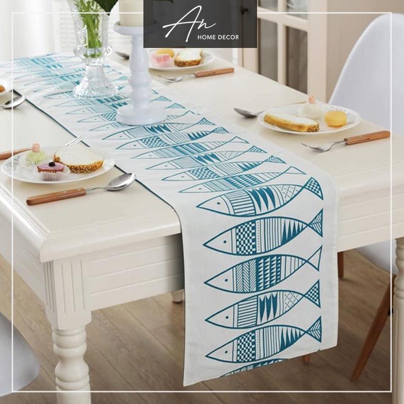 Tấm trải bàn Table runner con cá