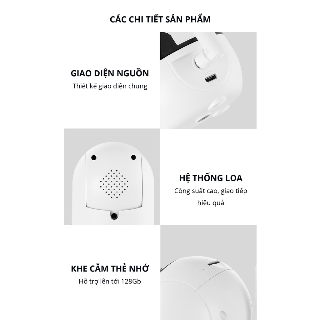 Camera IP Wifi Deli Full HD 1080P 360 Độ Đàm Thoại 2 Chiều - An Ninh Gia Đình, Văn Phòng - Hàng Chính Hãng - ES102