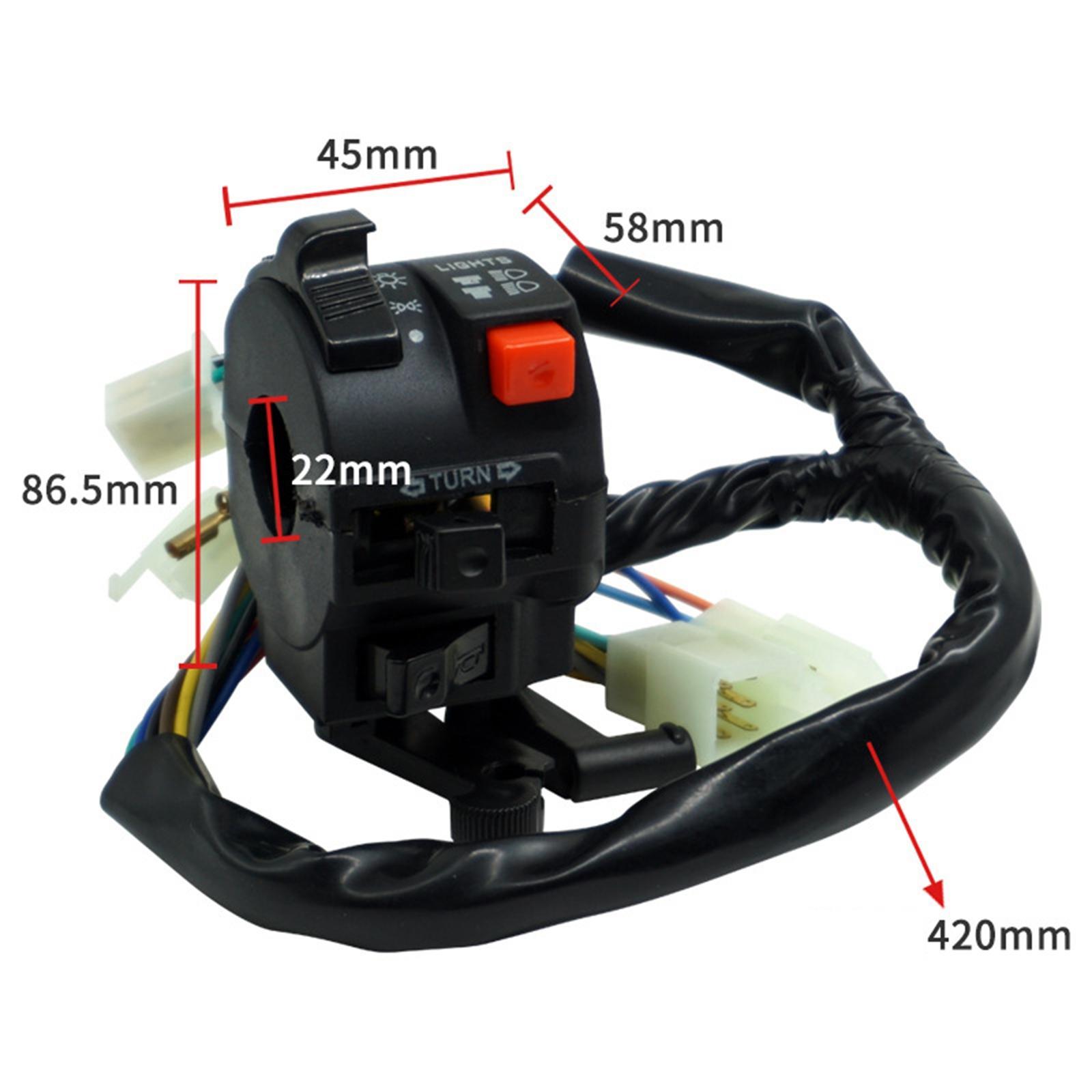 2 Pieces Handlebar Control Switch for Beam Start Stop Switch
