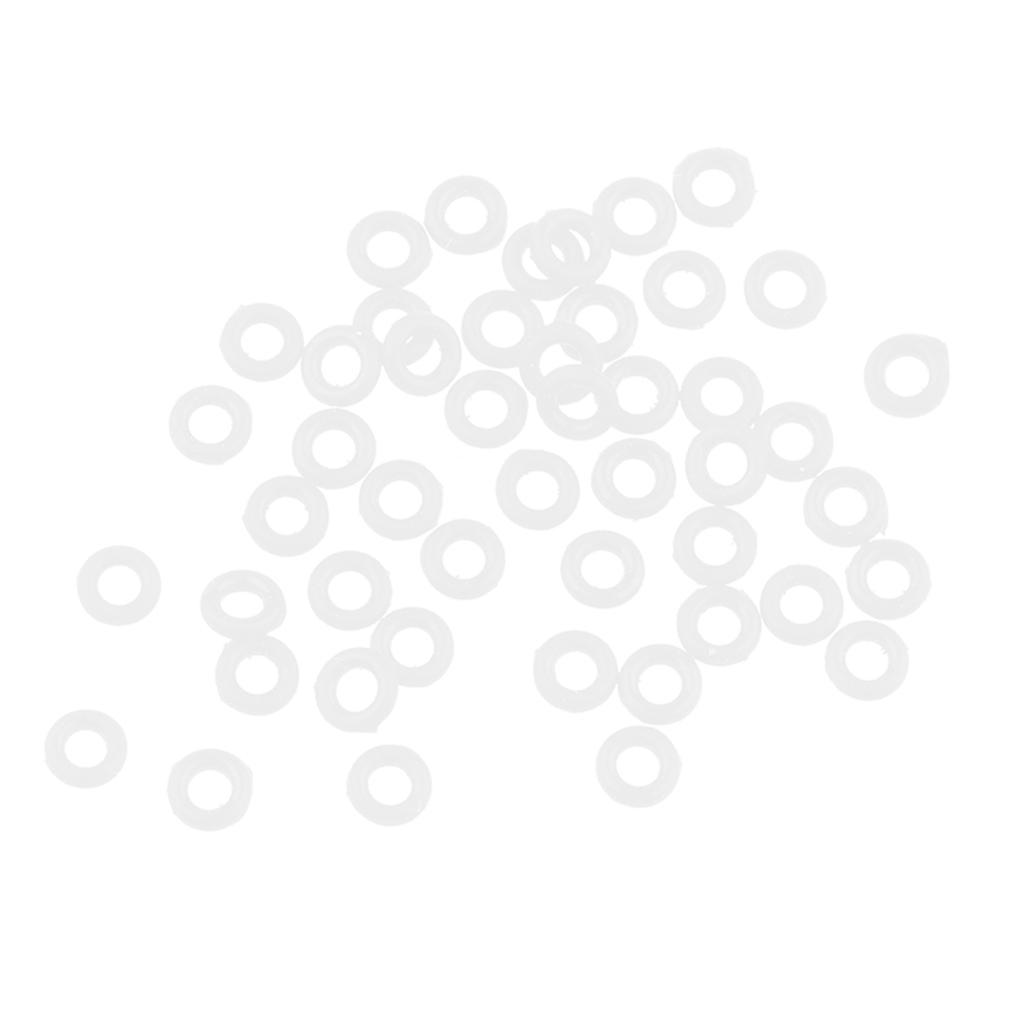 2- 100 Pieces White Rubber Stem Shaft O-Rings Grommets Washers