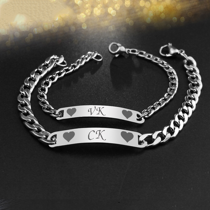 Lắc tay cặp đôi CK-VK cực đáng yêu CVT006 Không đen không gỉ sét
