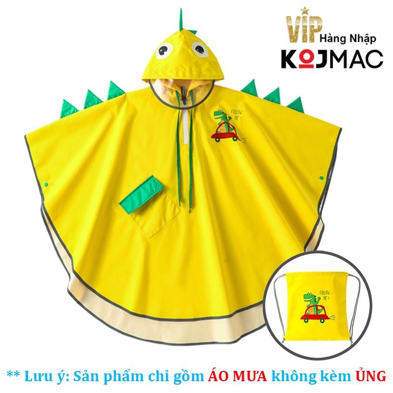 Áo Mưa Trẻ Em KOJMAC Kids Raincoat Fashion Khủng Long Cao Cấp ( Tặng Túi smally Khoác Cho Bé Gái Trai Đi Mưa Dễ Thương )