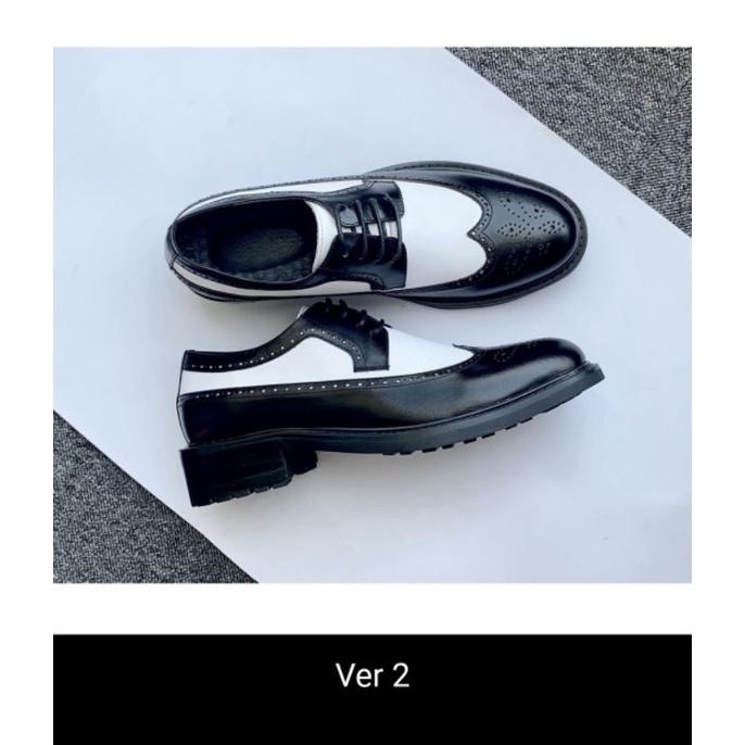 Giày nam buộc dây black white