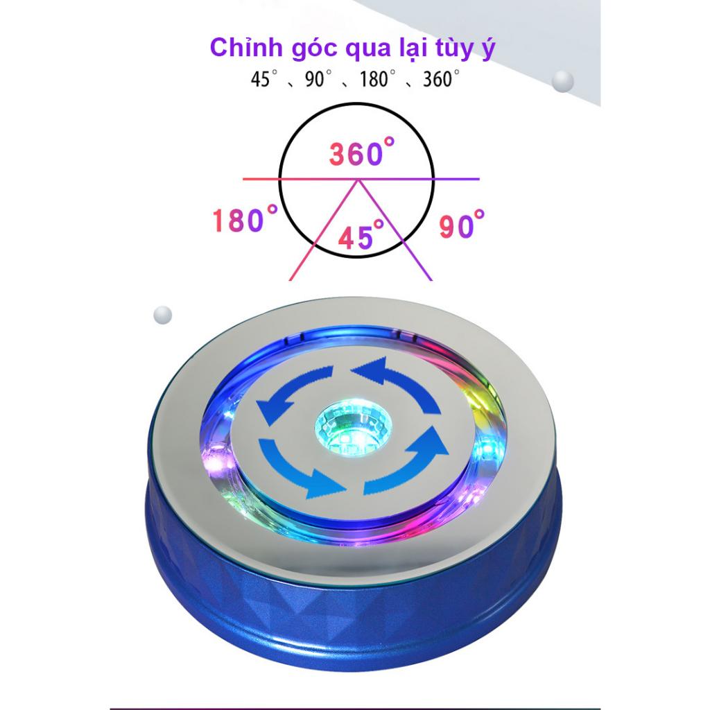 Bàn Xoay Sản Phẩm 360 Độ Phiên Bản Cao Cấp Có Đèn Led, Pin Sạc