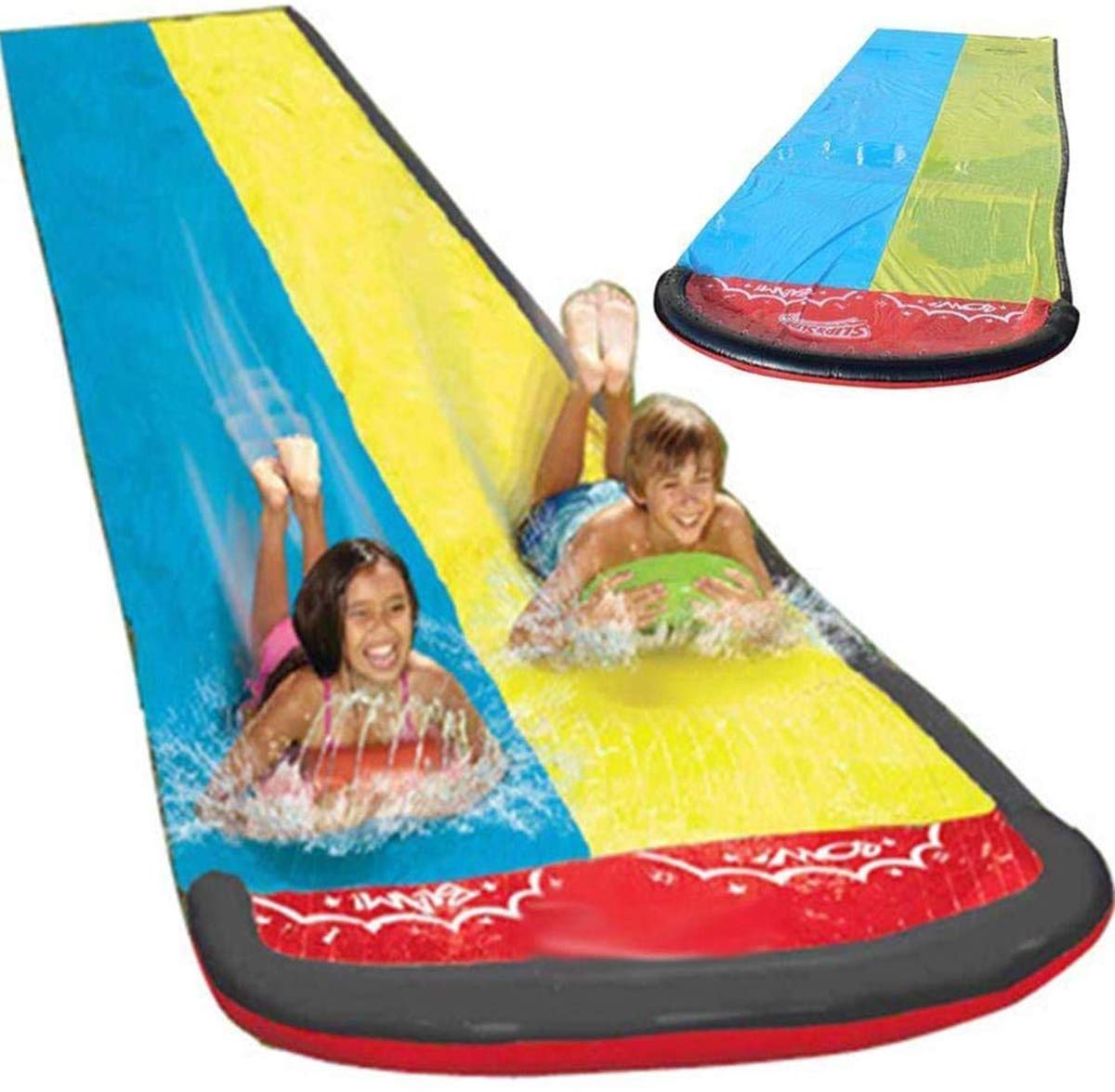 Thảm Trượt Công Viên Nước Tại Nhà Cho Bé Vui Chơi Double Slide Water Park Home (4,8 x 1,4m)