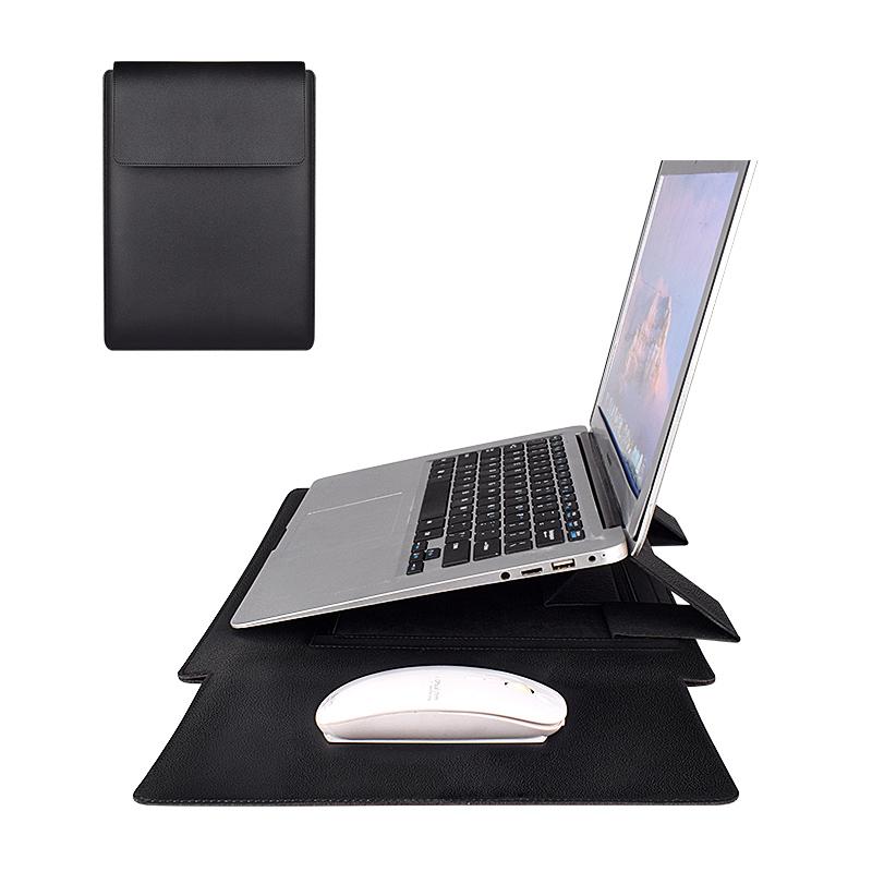 Túi Đựng Laptop Cho Macbook Air Pro Da PU 13/14 Inch Túi Xách Laptop Có Chân Đế Miếng Lót Chuột