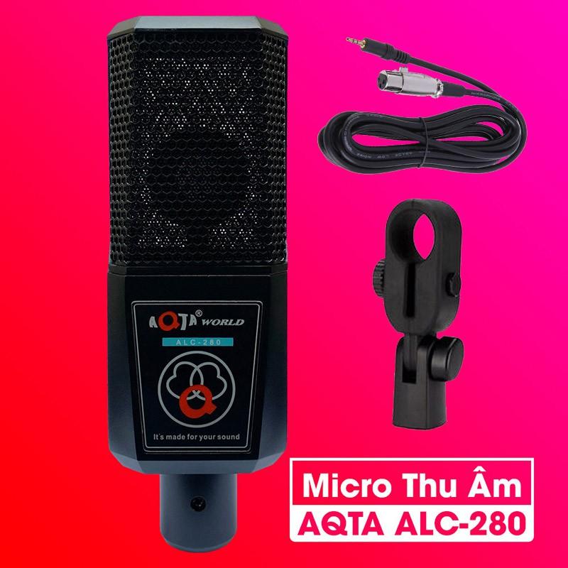 Mic Thu Âm AQTA ALC280 FREE SHIP Hàng Loại 1 Hát Cực Nhẹ . Kiểu Dáng Đầu Mic Dẹt Khá Bắt Mắt , Chất Âm Cực Hay